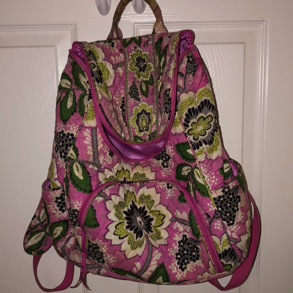 Pink Vera Bradley Double Zip Backpack